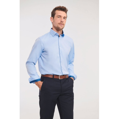 Long-sleeved Herringbone Shirt